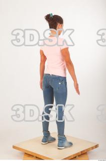 Whole body pink t shirt blue jeans of Oxana …